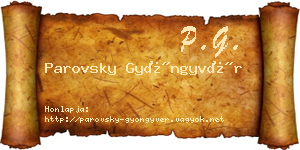 Parovsky Gyöngyvér névjegykártya